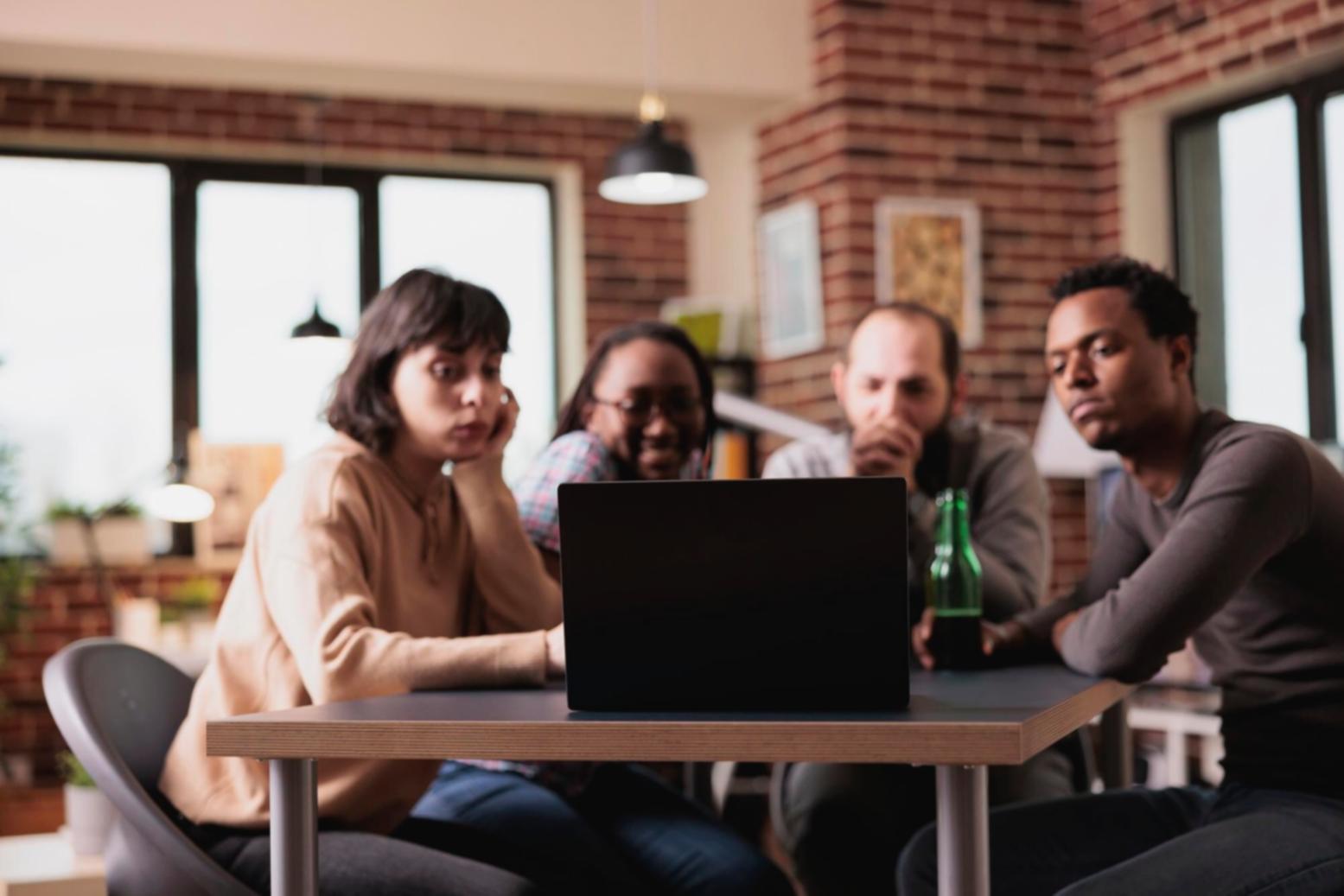 Business scenario planning session with financial charts and projections