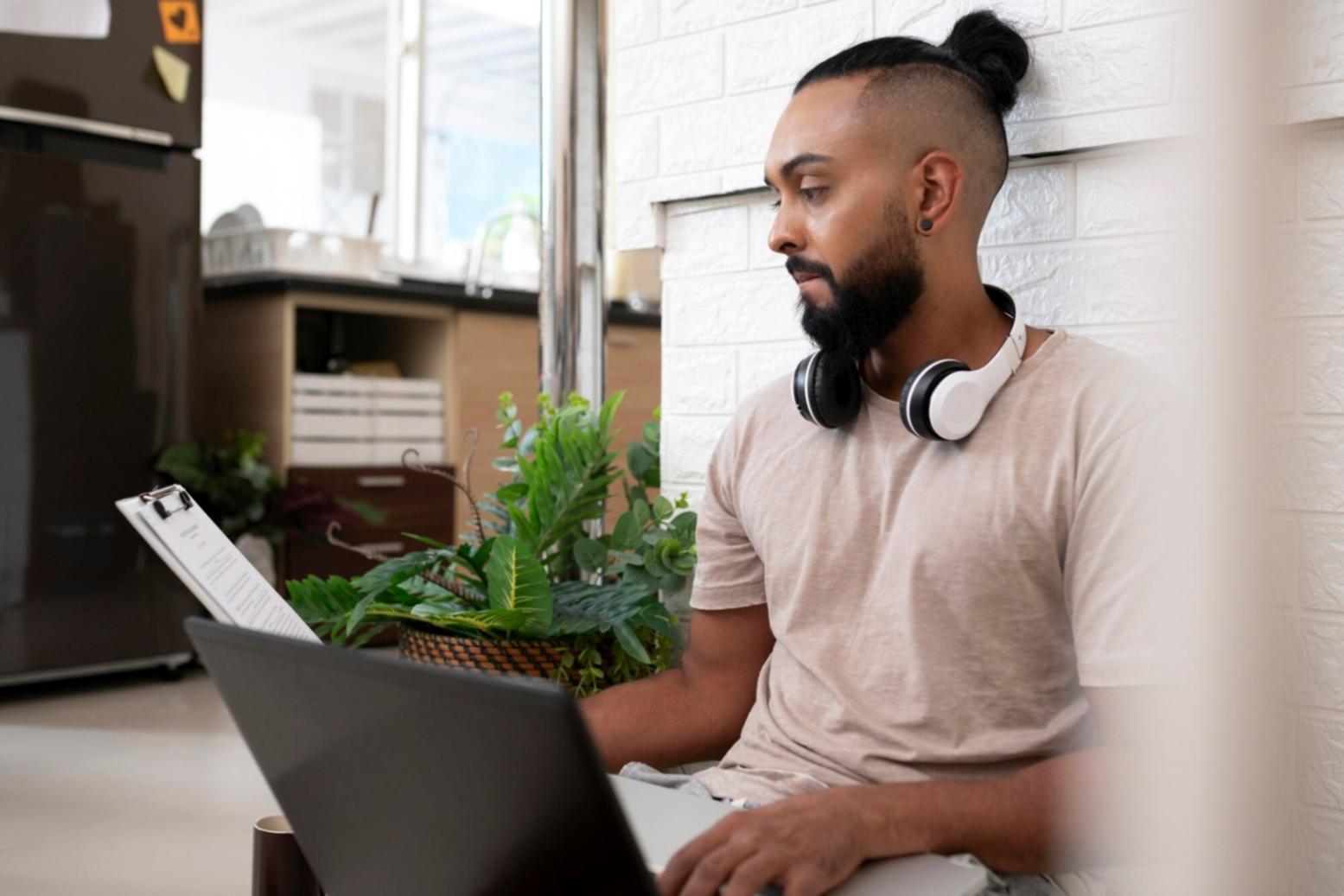 Financial modeling workspace with charts and graphs